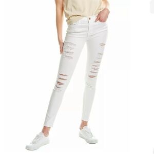 FRAME DENIM Le Skinny De Jeanne White Blanc Distressed Jeans - Size 28